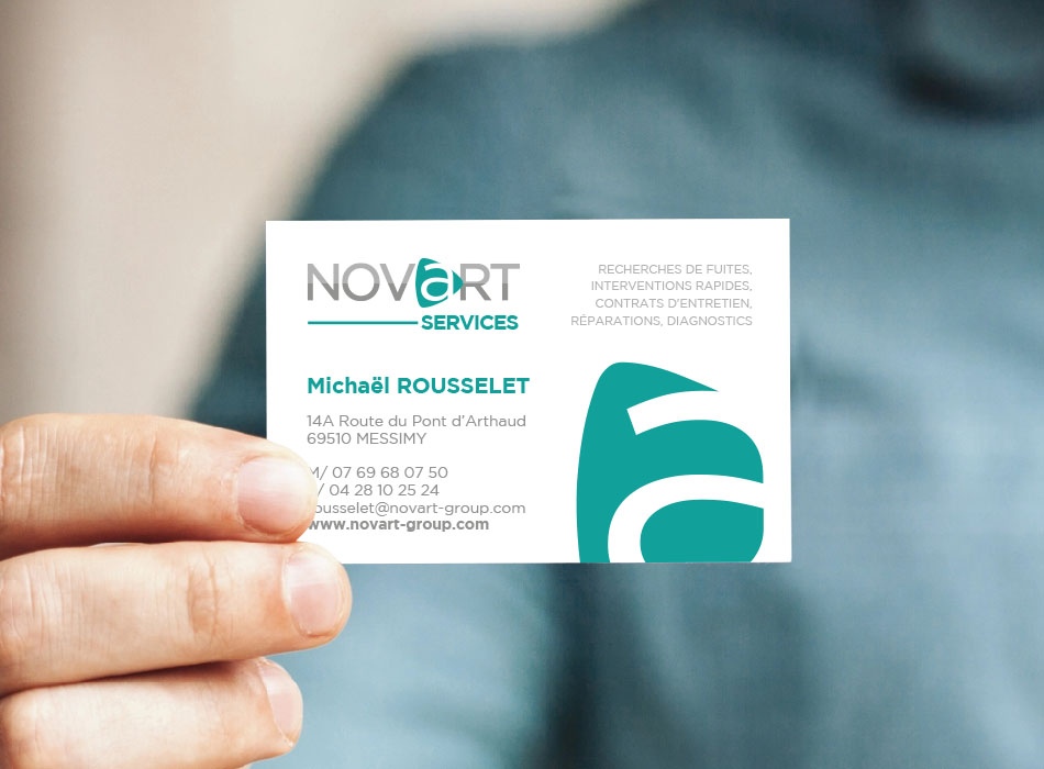 Carte de visite NOVART Services | Benjamin PIEGAY, graphiste à Lyon et dans les Monts du Lyonnais