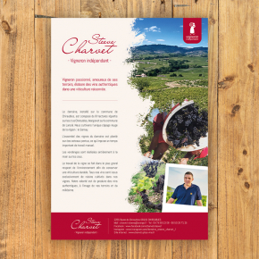 Benjamin PIEGAY, graphiste dans les Monts du Lyonnais | Plaquette pour Steeve Charvet, vigneron indépendant à Chiroubles près de Lyon