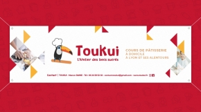 Benjamin PIEGAY, graphiste dans les Monts du Lyonnais | Bâche pour TOUKUI, cours de cuisine à Lyon