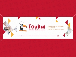 Benjamin PIEGAY, graphiste dans les Monts du Lyonnais | Bâche pour TOUKUI, cours de cuisine à Lyon