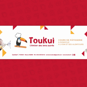 Benjamin PIEGAY, graphiste dans les Monts du Lyonnais | Bâche pour TOUKUI, cours de cuisine à Lyon