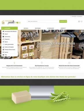 Site internet de Savons et Petit Pois, boutique de vrac à Saint Martin en haut