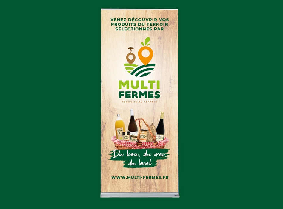 Kakemono Enrouleur MULTI-FERMES, produits du terroir à Saint Symphorien sur Coise