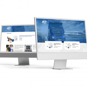 Création du nouveau logo, des cartes de visite et du site internet pour la société Pascal Chevron Transports (PCT), spécialiste du transport de marchandises sans rupture de charge pour des départs quotidiens vers les départements du Gard, de l’Hérault, de la Loire et du Rhône.