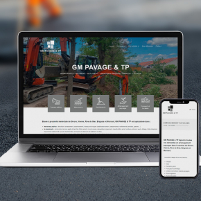 Benjamin PIEGAY, graphiste dans les Monts du Lyonnais | Création du site internet pour GM PAVAGE & TP, spécialiste en terrassement, maçonnerie, piscine et paysage près de Brignais, Mornant, Givors, Rive-de-Gier et Vienne.