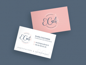 Benjamin PIEGAY, graphiste dans les Monts du Lyonnais | Création de logo, de carte de visite et de couverture LinkedIn pour ECA Assistante Administrative - Emilie COUTURIER