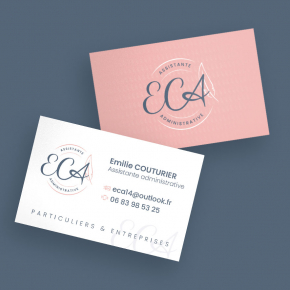 Benjamin PIEGAY, graphiste dans les Monts du Lyonnais | Création de logo, de carte de visite et de couverture LinkedIn pour ECA Assistante Administrative - Emilie COUTURIER