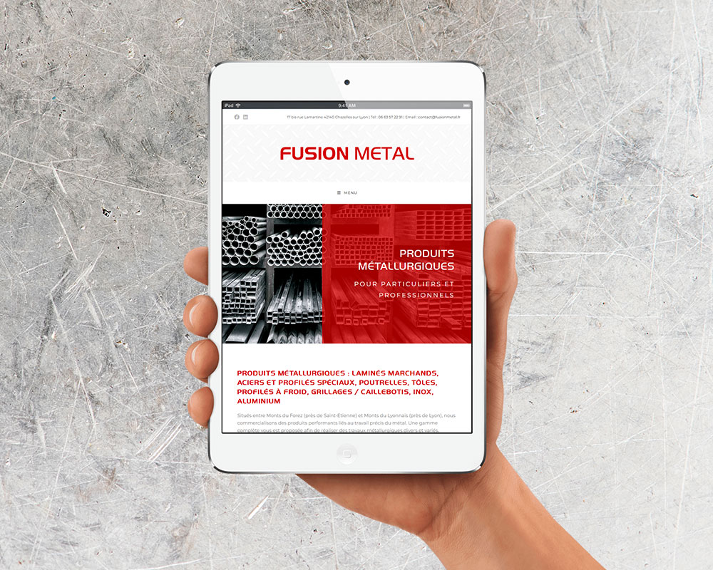 Refonte du site internet pour FUSIPN METAL, produits métallurgiques pour professionnels et particuliers à Chazelles-sur-Lyon