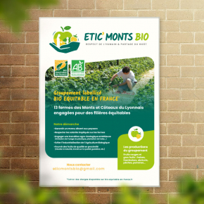 Création d'affiche pour Etic' Monts Bio, groupement de producteurs.rices situés dans les Monts du Lyonnais