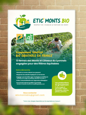 Création d'affiche pour Etic' Monts Bio, groupement de producteurs.rices situés dans les Monts du Lyonnais