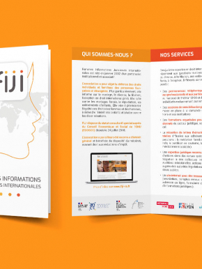 Dépliant pour FIJI Auvergne Rhône-ALpes | Benjamin PIEGAY, graphiste à Lyon et dans les Monts du Lyonnais