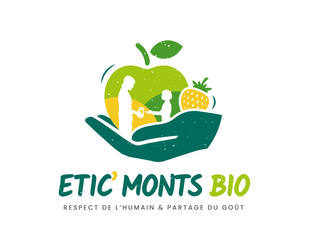 Création de logo pour Etic' Monts Bio, groupement de producteurs.rices situés dans les Monts du Lyonnais
