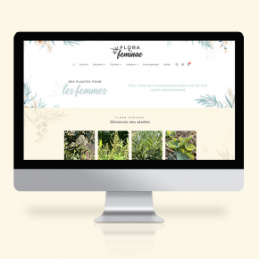 Création du logo, des étiquettes et du site internet pour Flora Feminae, production et transformation de plantes traditionnellement utilisées pour soulager les troubles féminins.