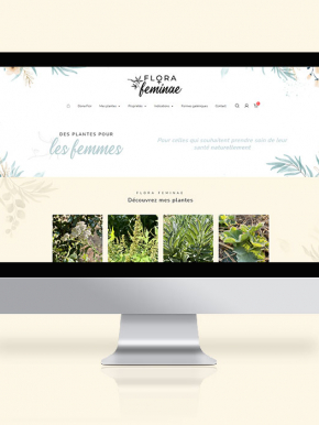 Création du logo, des étiquettes et du site internet pour Flora Feminae, production et transformation de plantes traditionnellement utilisées pour soulager les troubles féminins.