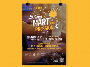 Benjamin PIEGAY, graphiste dans les Monts du Lyonnais | Affiche pour Fête de la bière ST MART SOUS PRESSION