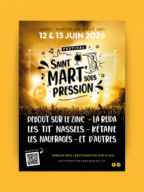 Benjamin PIEGAY, graphiste dans les Monts du Lyonnais | Affiche Festival Saint Mart Sous Pression