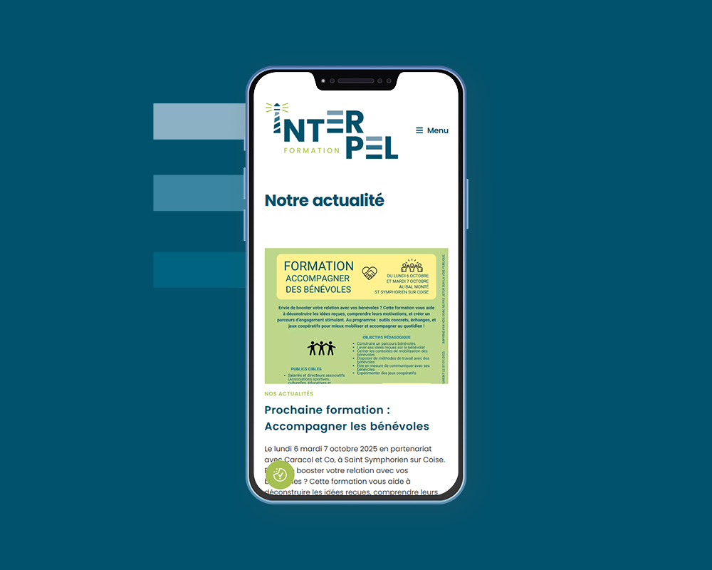 Benjamin PIEGAY, graphiste dans les Monts du Lyonnais | Site mobile pour Interpel Formation à Saint-Symphorien-sur-Coise