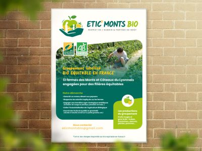 Création d'affiche pour Etic' Monts Bio, groupement de producteurs.rices situés dans les Monts du Lyonnais
