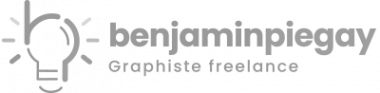 Logo gris de Benjamin PIEGAY, graphiste freelance dans les Monts du Lyonnais