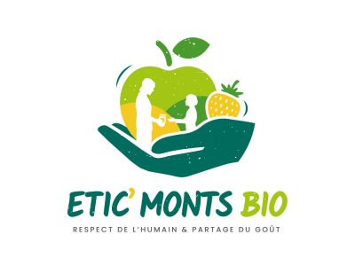 Création de logo pour Etic' Monts Bio, groupement de producteurs.rices situés dans les Monts du Lyonnais